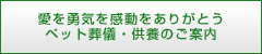 愛を勇気を感動をありがとう、ペット葬儀・供養のご案内